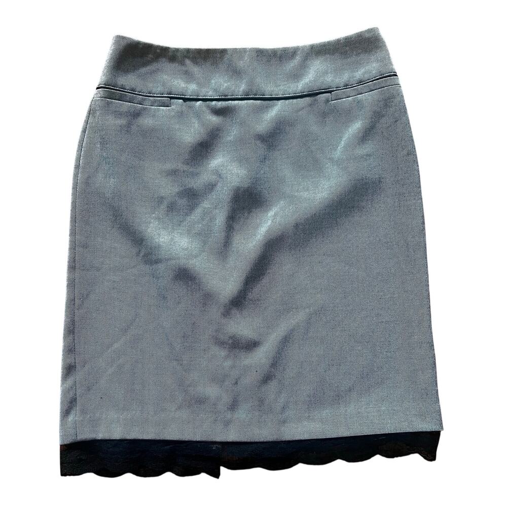 Sharagano Studio Lace Trim Pencil Skirt Coquette | 4